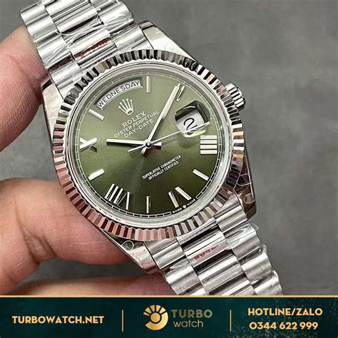 platinum day date green dial